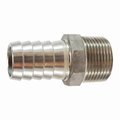 Midland Metal Hose Nipple, 14 Nominal, Barb x MIP, 150 psi, 40 to 160 deg F, ASTM A351 316 Stainless Steel, In 973951